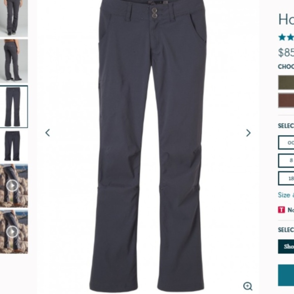 PRANA Halle UPF50 hiking Pant Gray sz10